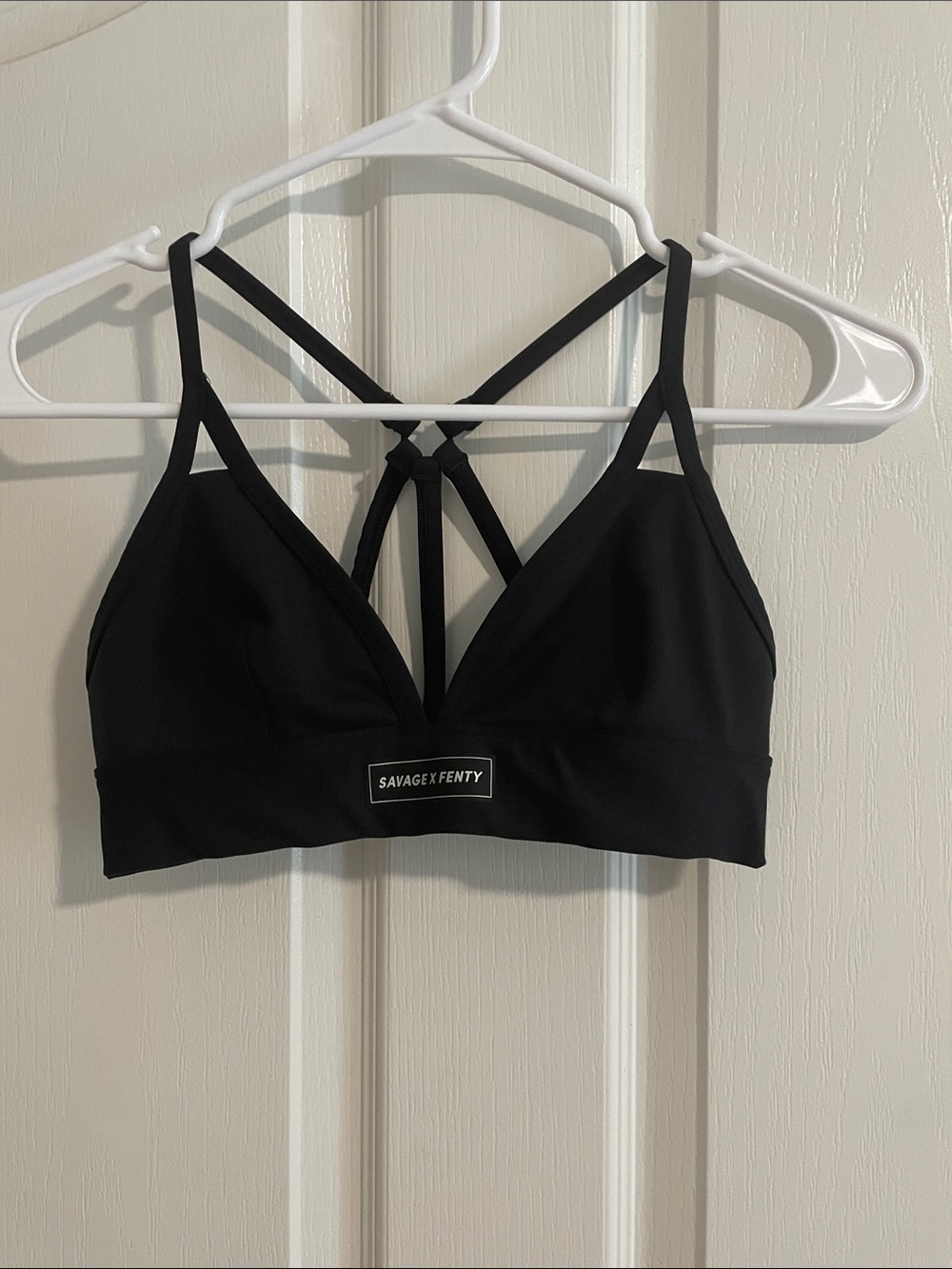 Savage X Fenty Black Strappy Triangle Sports Bra